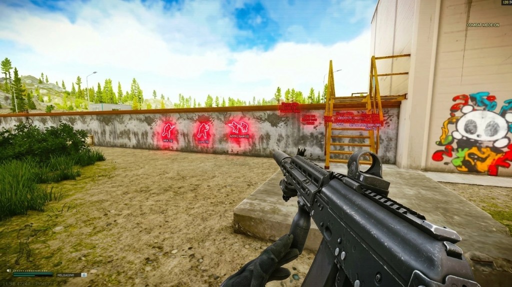 Escape from Tarkov urban wallhack showing multiple players through a wall
